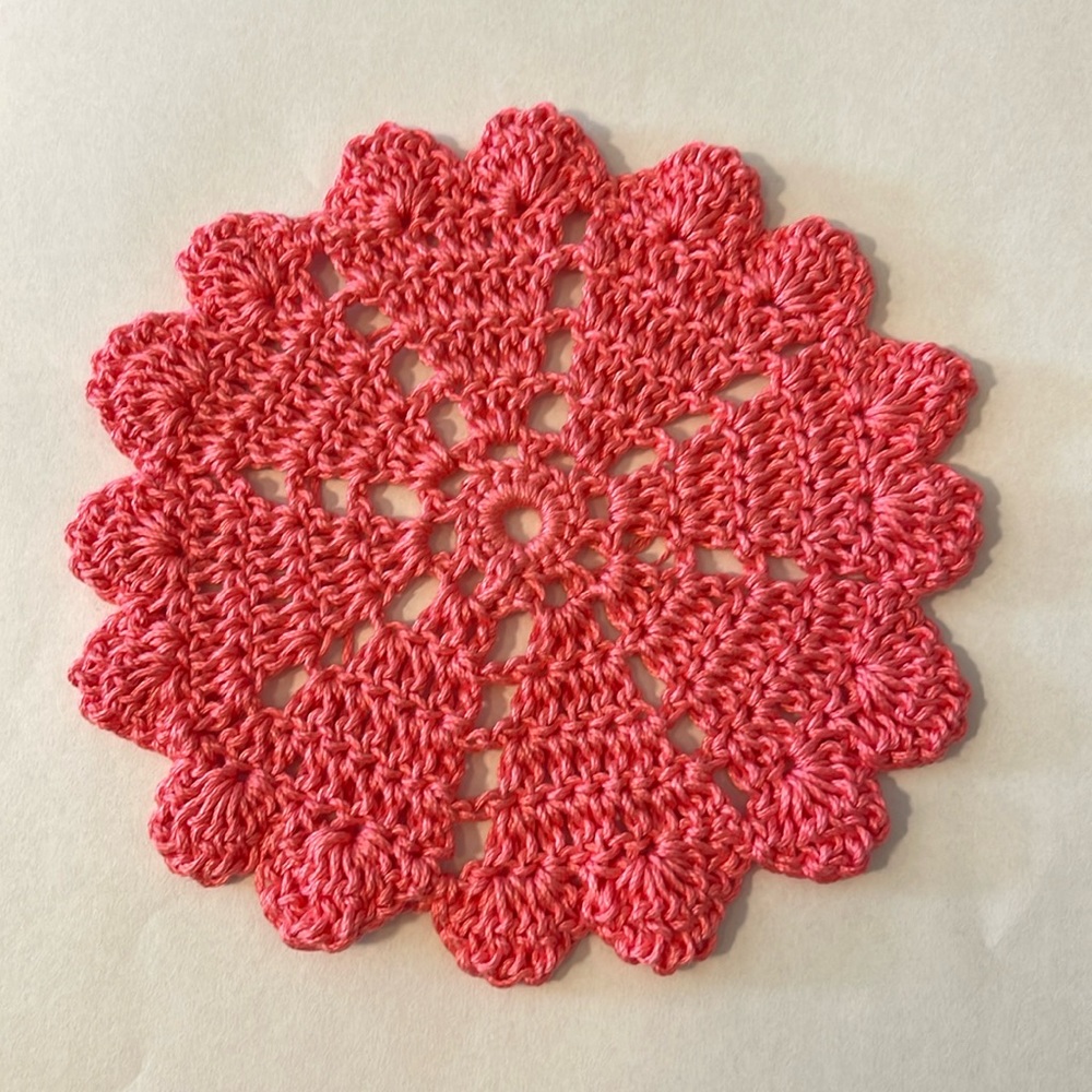 Crochet heart dollies